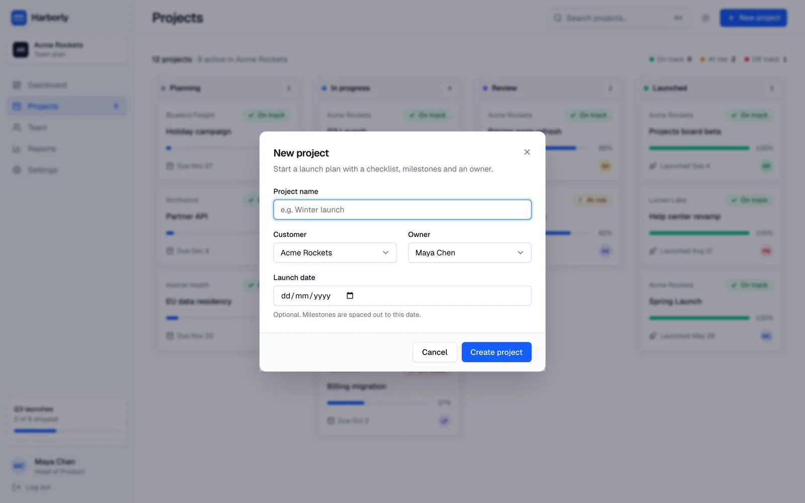 Flow state dialog